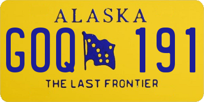 AK license plate GOQ191