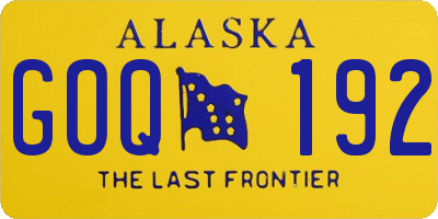 AK license plate GOQ192