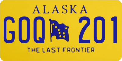 AK license plate GOQ201