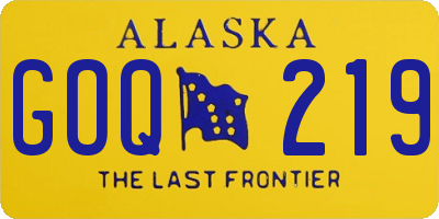 AK license plate GOQ219