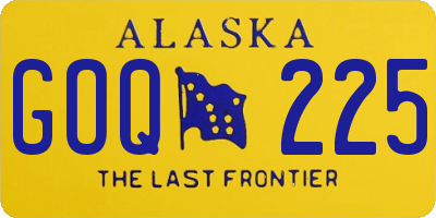 AK license plate GOQ225