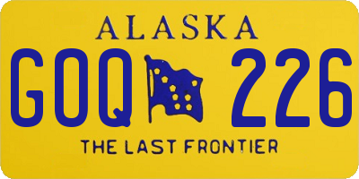 AK license plate GOQ226