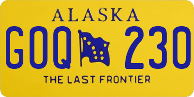 AK license plate GOQ230