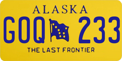 AK license plate GOQ233