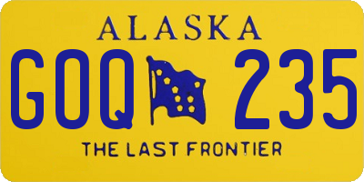 AK license plate GOQ235