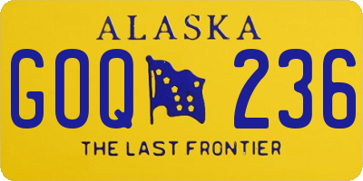 AK license plate GOQ236