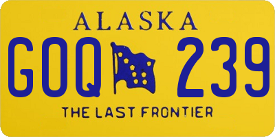 AK license plate GOQ239