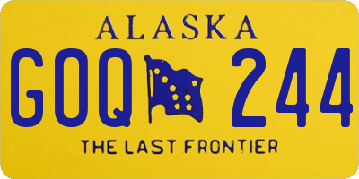 AK license plate GOQ244