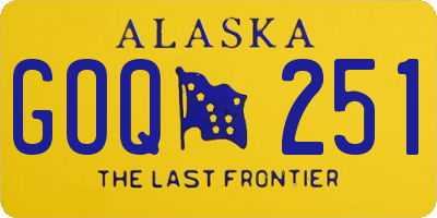 AK license plate GOQ251