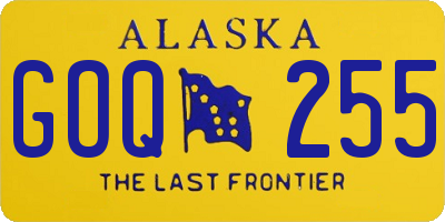 AK license plate GOQ255