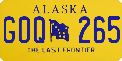 AK license plate GOQ265