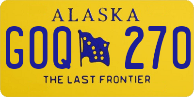 AK license plate GOQ270