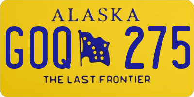 AK license plate GOQ275