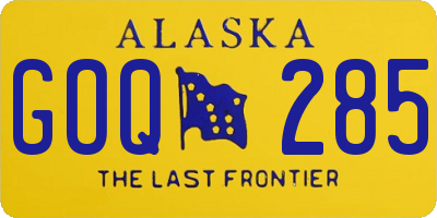 AK license plate GOQ285