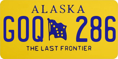 AK license plate GOQ286