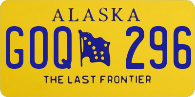 AK license plate GOQ296