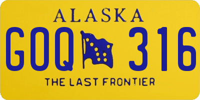 AK license plate GOQ316