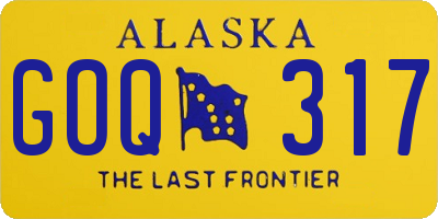 AK license plate GOQ317