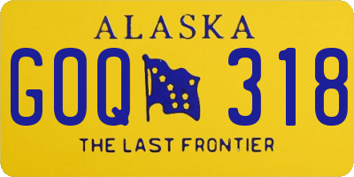 AK license plate GOQ318