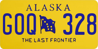 AK license plate GOQ328