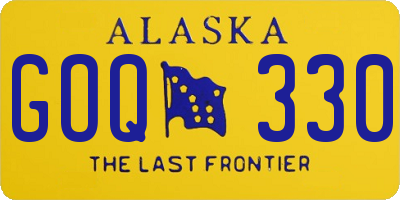 AK license plate GOQ330