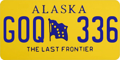 AK license plate GOQ336