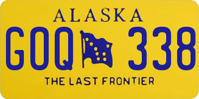 AK license plate GOQ338
