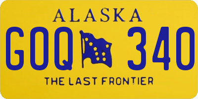 AK license plate GOQ340