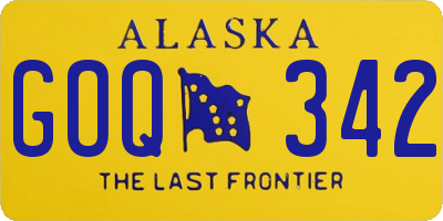 AK license plate GOQ342