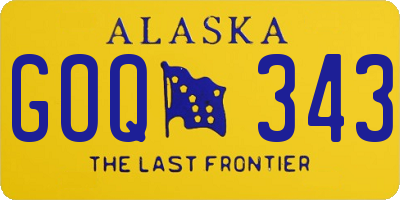 AK license plate GOQ343