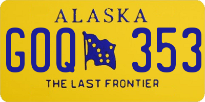AK license plate GOQ353