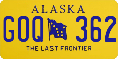 AK license plate GOQ362