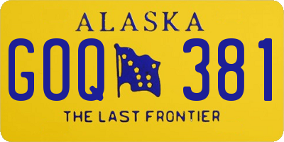 AK license plate GOQ381