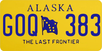 AK license plate GOQ383