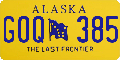AK license plate GOQ385