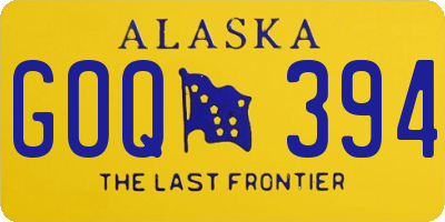 AK license plate GOQ394