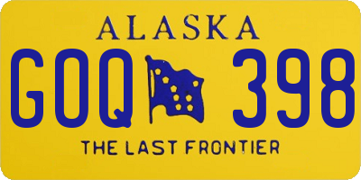 AK license plate GOQ398