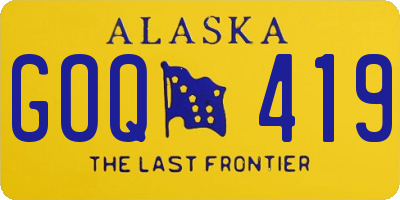 AK license plate GOQ419