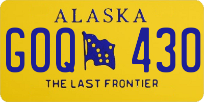 AK license plate GOQ430