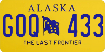 AK license plate GOQ433