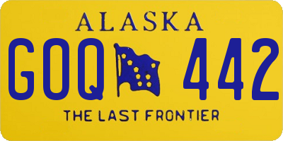AK license plate GOQ442