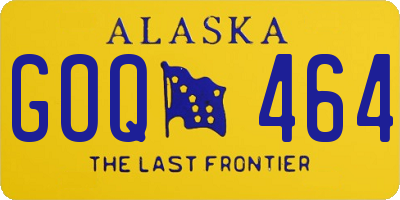 AK license plate GOQ464