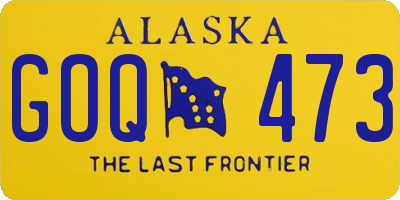 AK license plate GOQ473