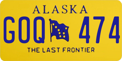 AK license plate GOQ474