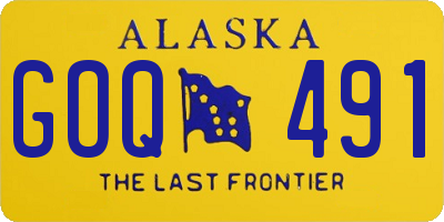 AK license plate GOQ491
