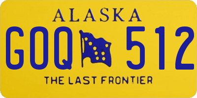 AK license plate GOQ512