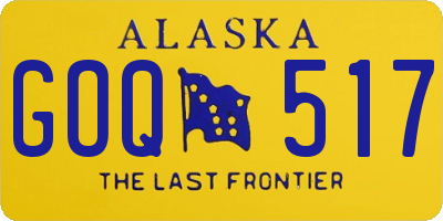 AK license plate GOQ517