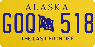 AK license plate GOQ518