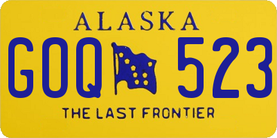 AK license plate GOQ523