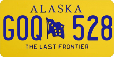 AK license plate GOQ528